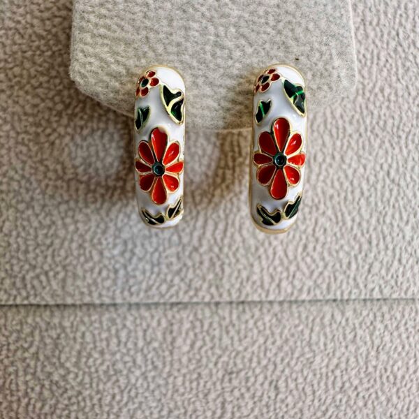Orange Flowers Earrings - Image 4