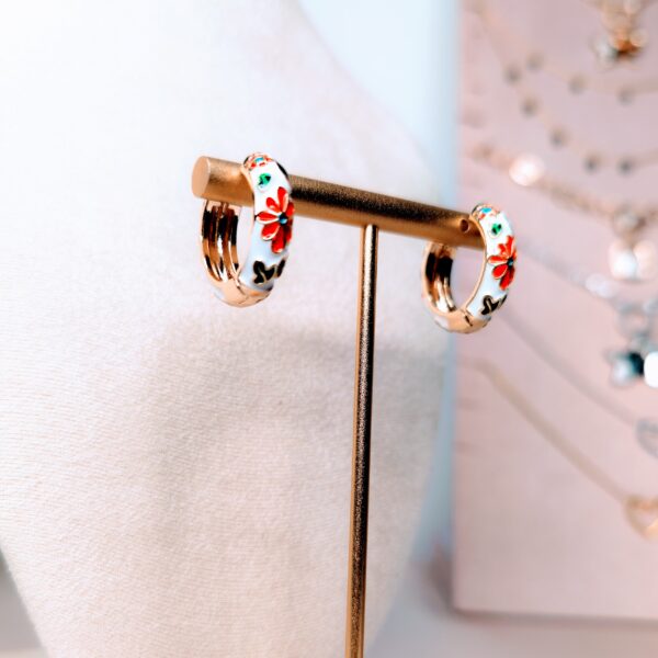 Orange Flowers Earrings - Image 2