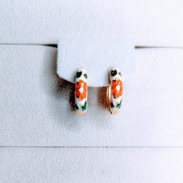 Orange Flowers Earrings - Image 5
